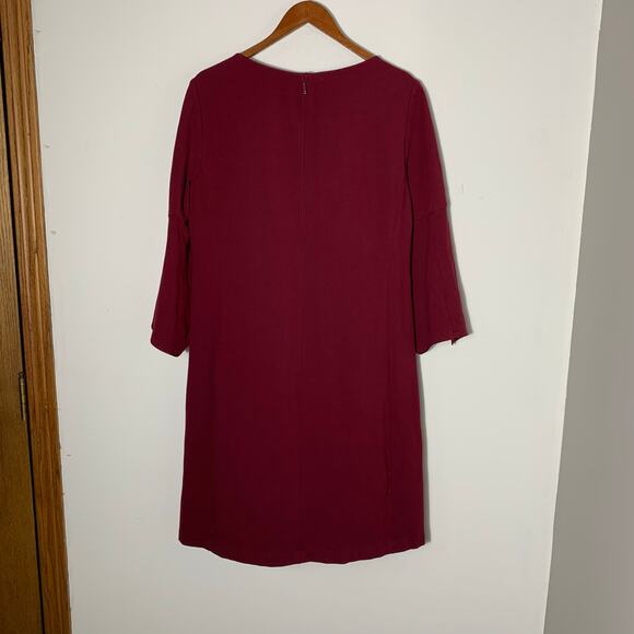 Womens Lafayette 148 Red Bell Sleeve Shift Dress Size M EUC! - Picture 4 of 5